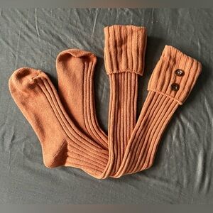 Boho long socks with buttons